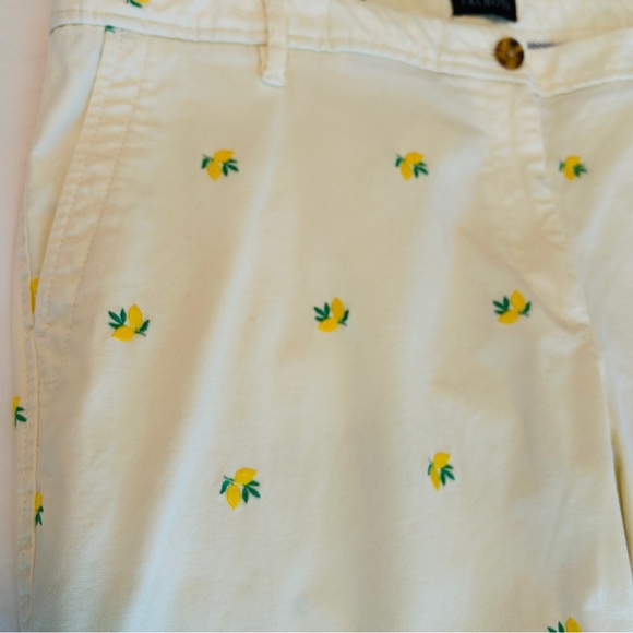 Talbots Pants Lemon Embroidered Relaxed Chino Ivory Cotton Plus Size 16W Petite - Picture 8 of 16